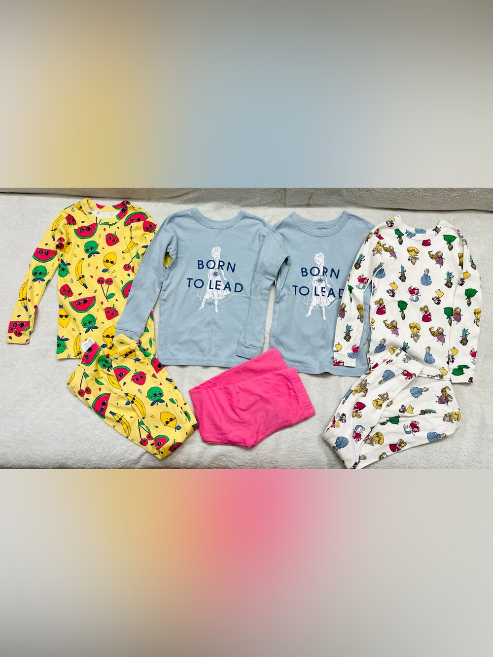 Lot Girls Cute Pajamas Size 5 Years Gap Disney Cotton Excellent Condition